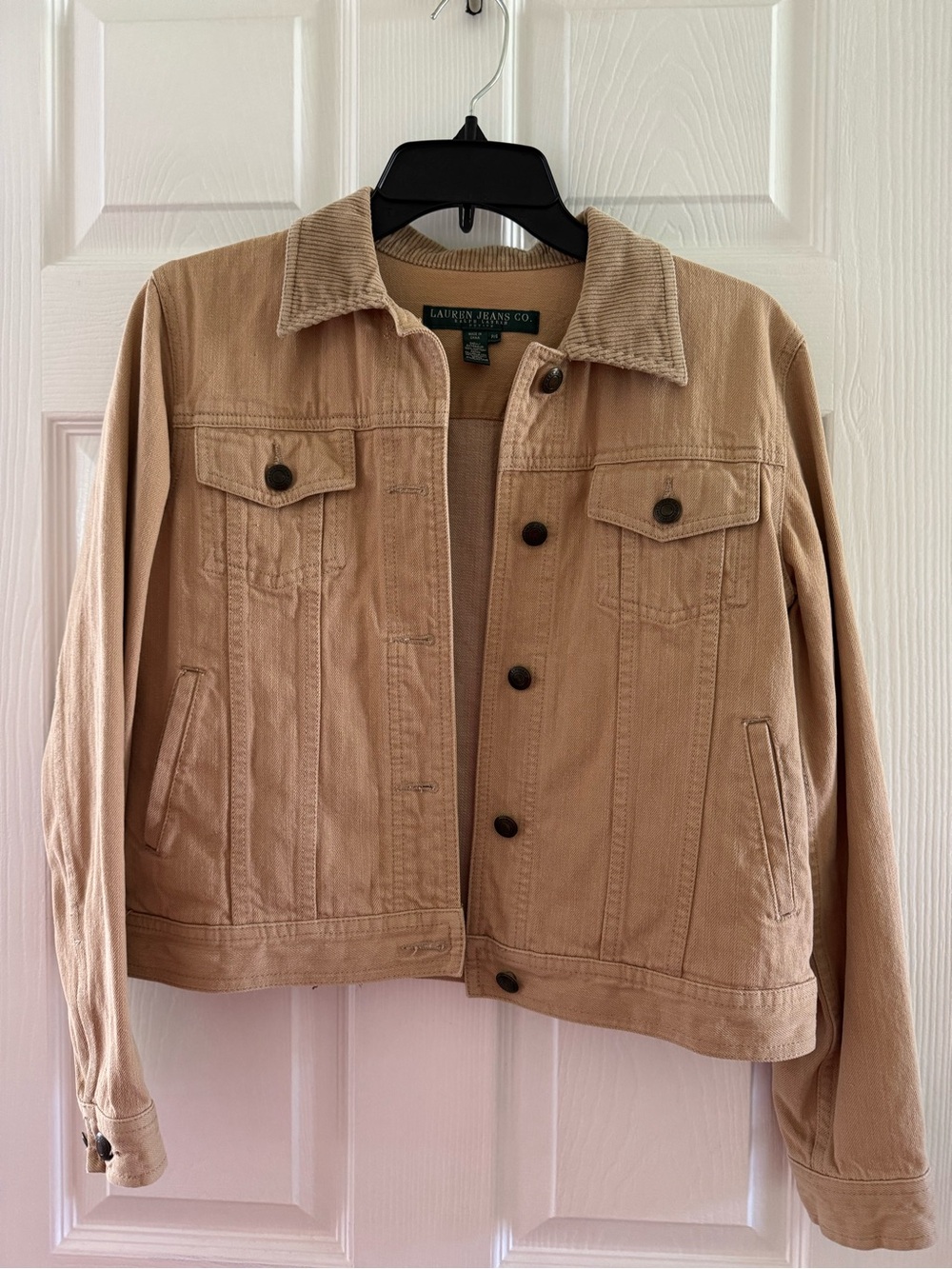 Ralph Lauren Tan Jean Jacket with Corduroy Collar